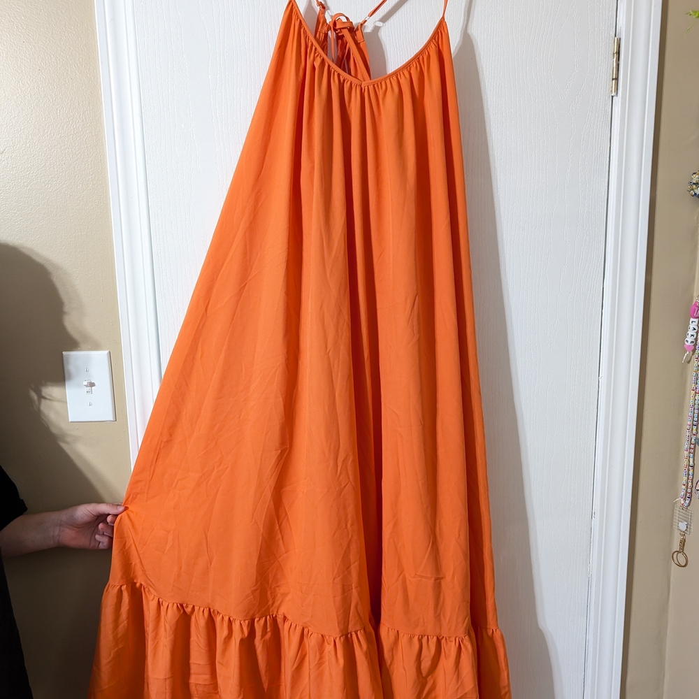 Bold Orange Dress 4XL